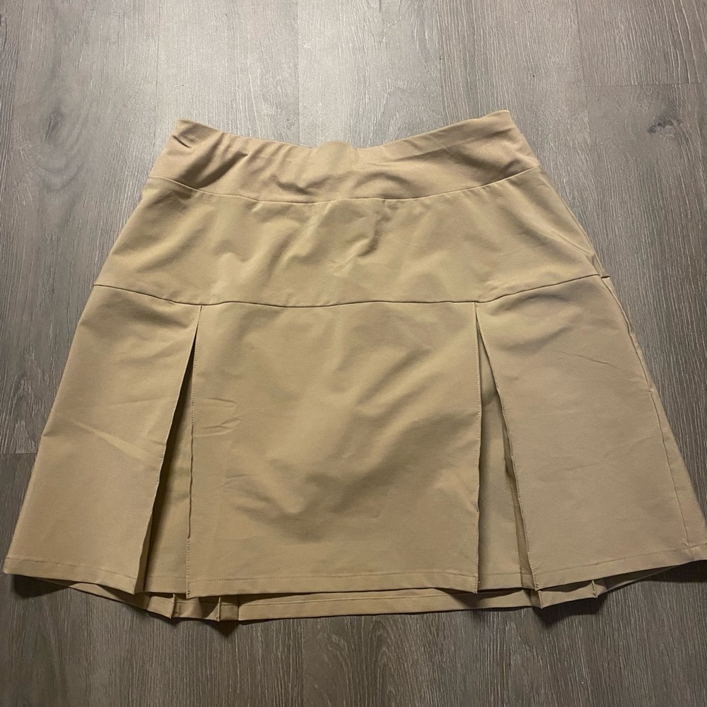 Lands' End Tan Pleated Skirt